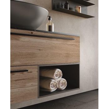 Mobili bagno in legno rovere Style 5 di Loetrà 2