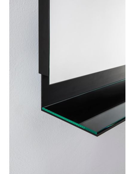 Specchio bagno retroilluminato con mensola Tray