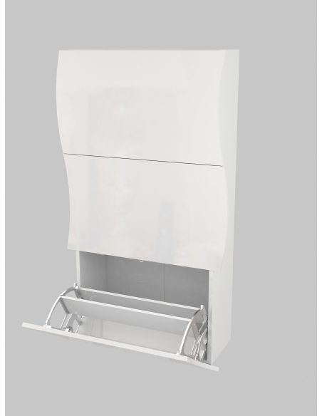 Scarpiera salvaspazio per ingresso in MDF bianco lucido Surf 3