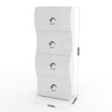 Scarpiera salvaspazio design moderno in MDF bianco lucido Surf 4