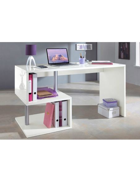Scrivania con libreria salvaspazio Lionel White Scrivania con libreria salvaspazio Lionel White