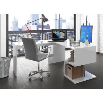 Scrivania angolare con libreria integrata Lionel White