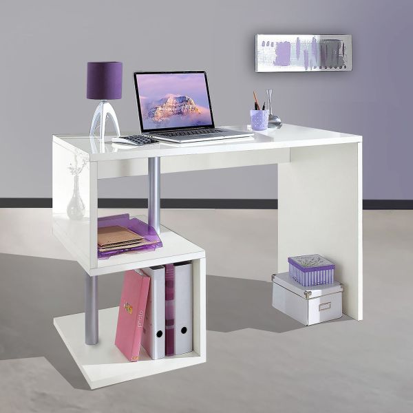 Scrivania porta PC con libreria Lionel White