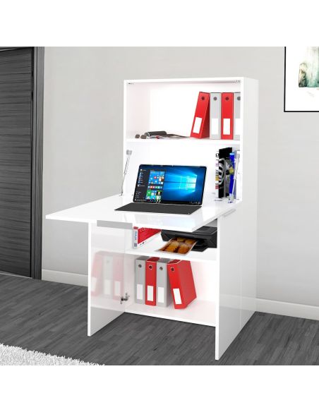 Scrivania a scomparsa con scaffali Geometry