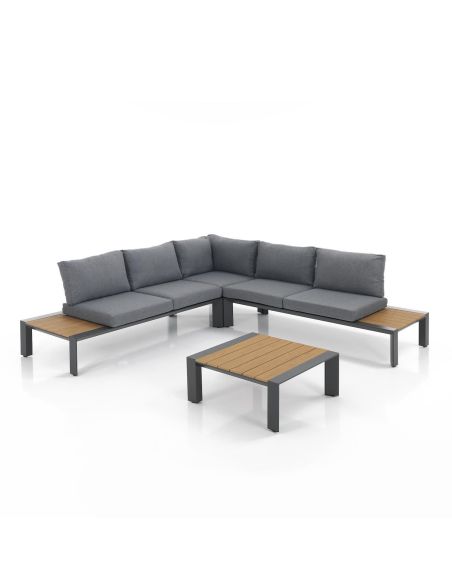 Salotto da giardino angolare con tavolino Manacor