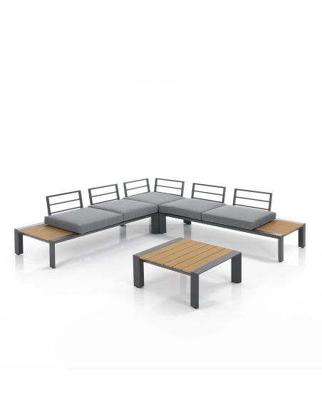 Salotto da giardino angolare con tavolino Manacor