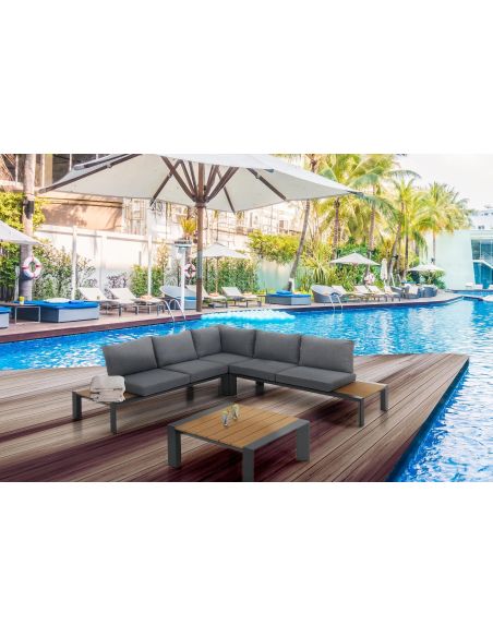 Salotto da giardino angolare con tavolino Manacor