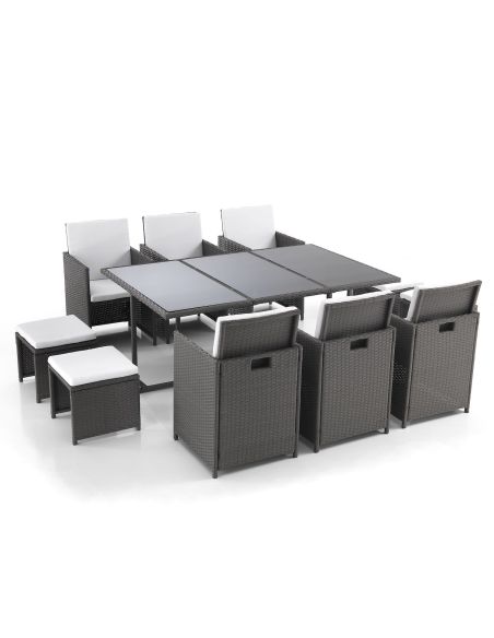 Salotto da giardino salvaspazio in acciaio e polyrattan Arizona Salotto da giardino salvaspazio in acciaio e polyrattan Arizona