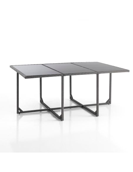 Salotto da giardino salvaspazio in acciaio e polyrattan Arizona Salotto da giardino salvaspazio in acciaio e polyrattan Arizona