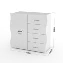 Credenza cucina in MDF laccato bianco lucido Surf