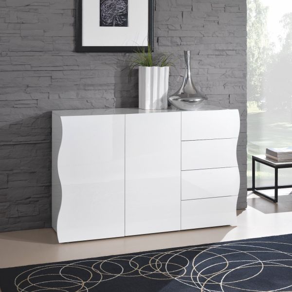 Credenza da cucina moderna in MDF bianco Surf B