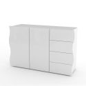 Credenza da cucina moderna in MDF bianco Surf B