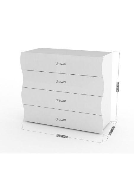 Credenza moderna con 4 cassetti Surf D