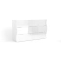 Credenza cucina con 6 cassetti bianco lucido Surf F