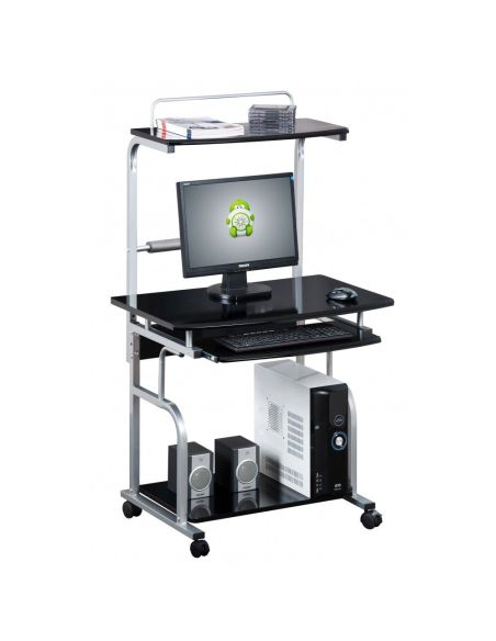 Scrivania porta PC con ruote e porta stampante Kompy Scrivania porta PC con ruote e porta stampante Kompy