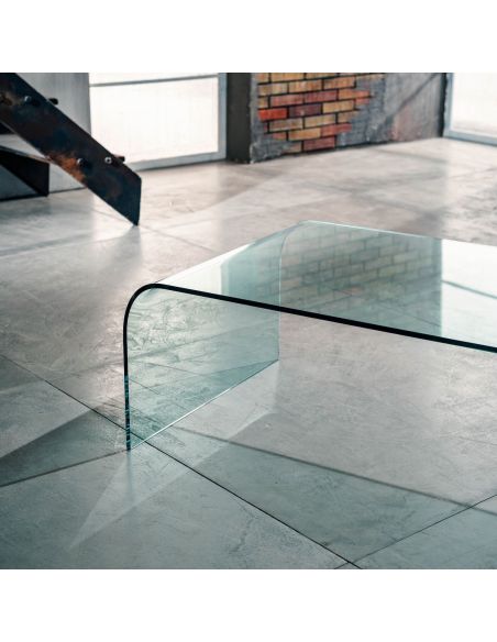 Tavolino rettangolare in vetro curvato Stefan Plus Tavolino rettangolare in vetro curvato Stefan Plus