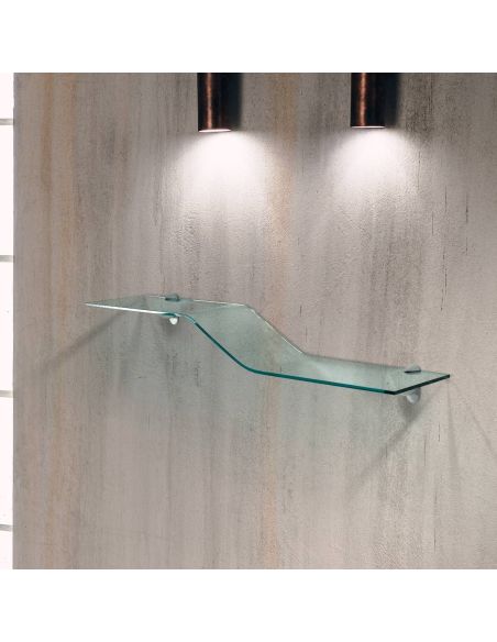 Mensola in vetro curvato trasparente Boa Mensola in vetro curvato trasparente Boa