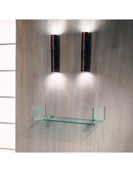 Coppia mensole in vetro curvato trasparente U2