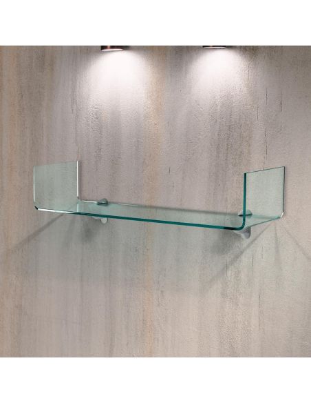 Coppia mensole in vetro curvato trasparente U2