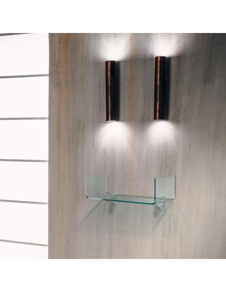 Coppia mensole in vetro curvato trasparente U2