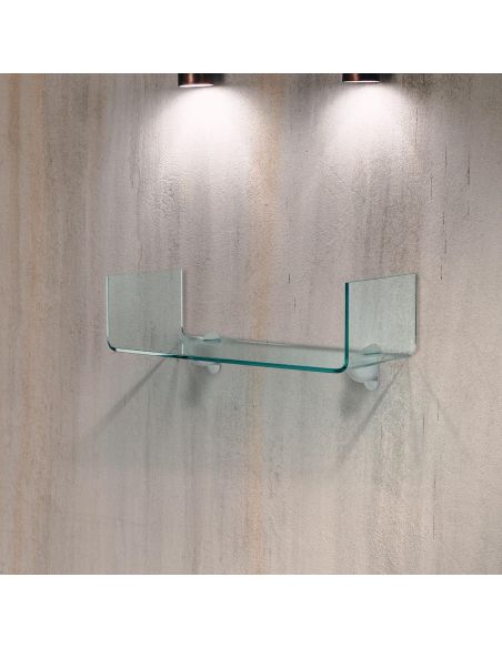 Coppia mensole in vetro curvato trasparente U2