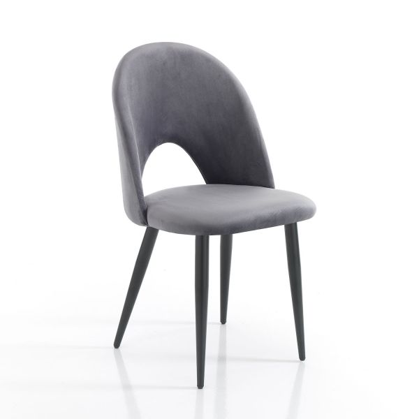 Set 4 sedie imbottite moderne per cucina o soggiorno Dimitra Grey