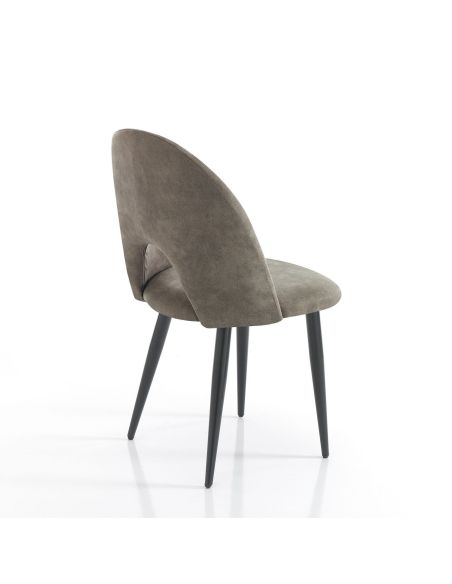 Set 4 sedie imbottite design moderno Dimitra Old Grey