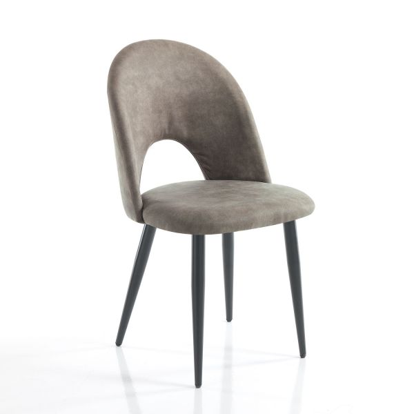 Set 4 sedie imbottite design moderno Dimitra Old Grey