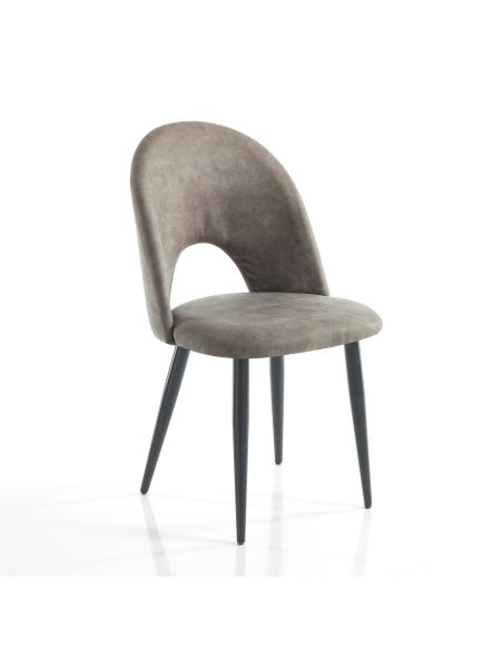 Set 4 sedie imbottite design moderno Dimitra Old Grey