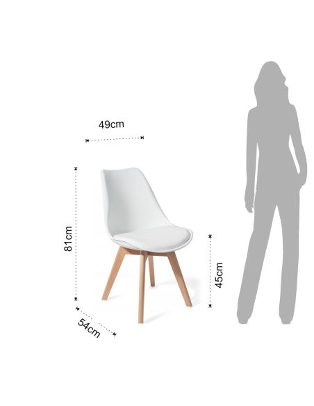 Set 4 sedie design moderno Kirby Evo Wood White Set 4 sedie design moderno Kirby Evo Wood White