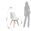 Set 4 sedie design moderno Kirby Evo Wood White
