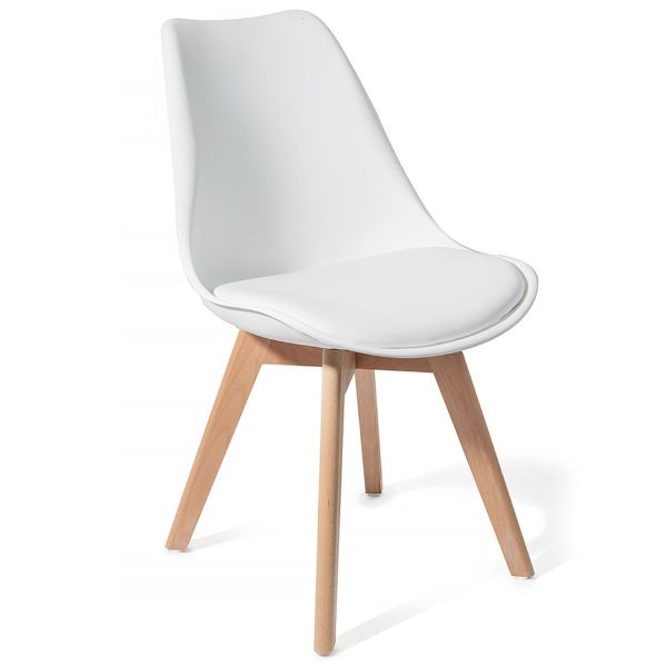 Set 4 sedie design moderno Kirby Evo Wood White