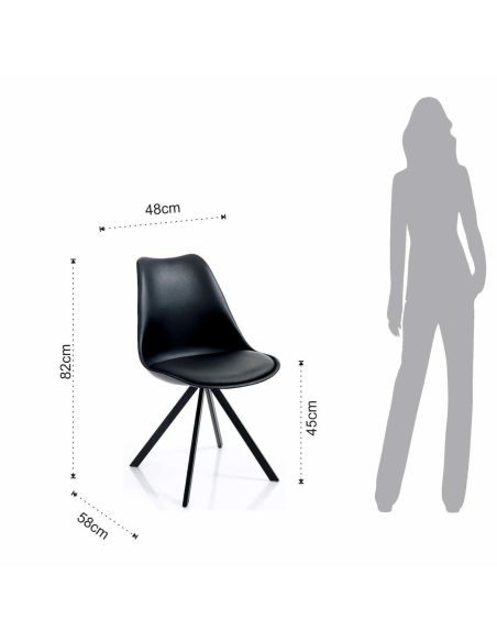 Set 4 sedie cucina moderne in ecopelle Kirby Slim Black Set 4 sedie cucina moderne in ecopelle Kirby Slim Black