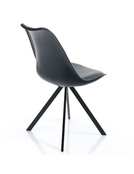 Set 4 sedie cucina moderne in ecopelle Kirby Slim Black Set 4 sedie cucina moderne in ecopelle Kirby Slim Black