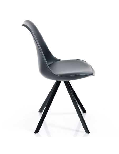 Set 4 sedie cucina moderne in ecopelle Kirby Slim Black Set 4 sedie cucina moderne in ecopelle Kirby Slim Black