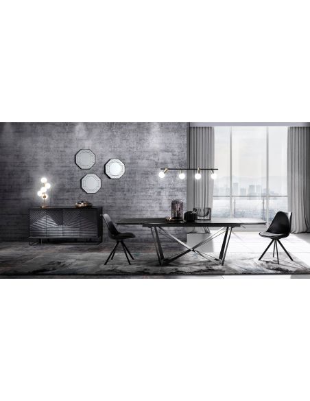 Set 4 sedie cucina moderne in ecopelle Kirby Slim Black Set 4 sedie cucina moderne in ecopelle Kirby Slim Black