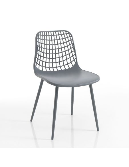 Set 4 sedie cucina da esterno / interno Filotea Grey