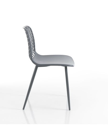 Set 4 sedie cucina da esterno / interno Filotea Grey