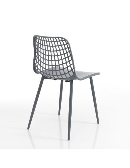 Set 4 sedie cucina da esterno / interno Filotea Grey