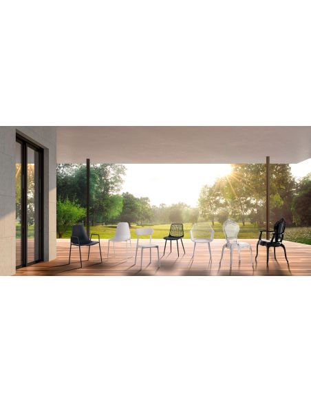 Set 4 sedie cucina da esterno / interno Filotea Grey