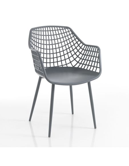 Set 4 sedie con braccioli Filotea Plus Grey Set 4 sedie con braccioli Filotea Plus Grey