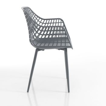 Set 4 sedie con braccioli Filotea Plus Grey 2
