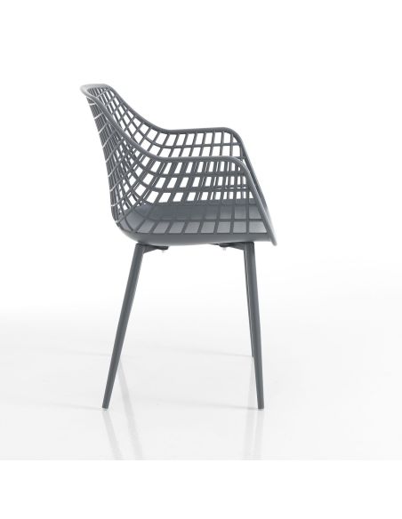 Set 4 sedie con braccioli Filotea Plus Grey Set 4 sedie con braccioli Filotea Plus Grey