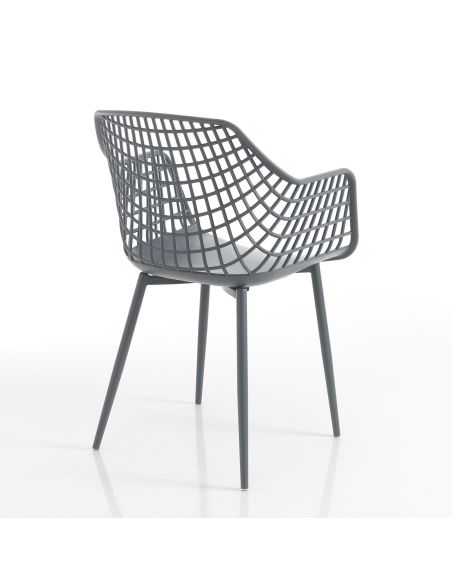 Set 4 sedie con braccioli Filotea Plus Grey Set 4 sedie con braccioli Filotea Plus Grey