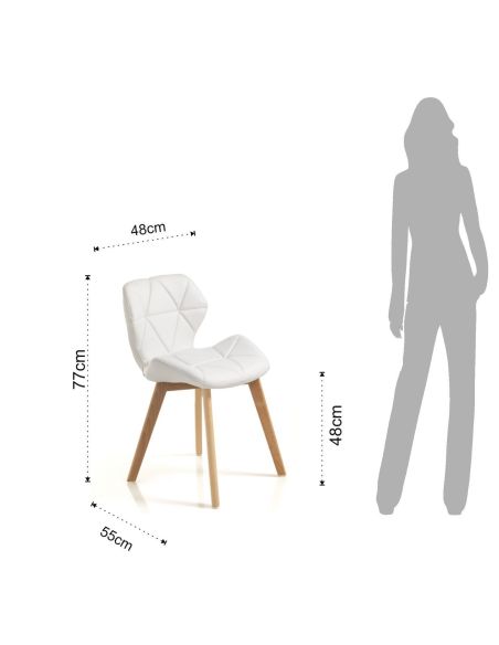 Coppia sedie imbottite per sala da pranzo Eleanor White