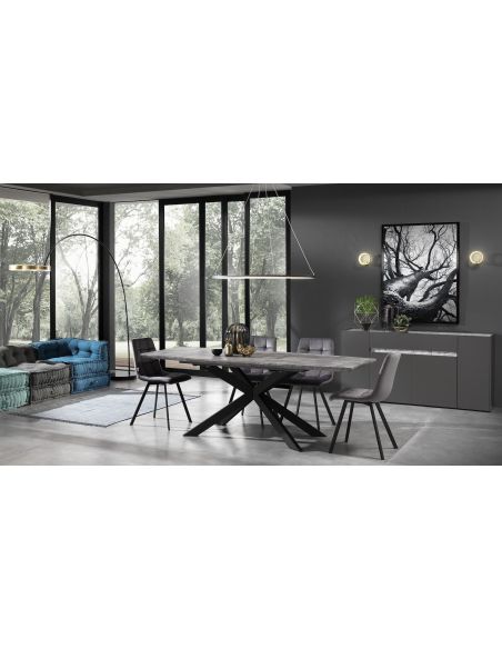 Set 4 sedie moderne imbottite Miracle Grey