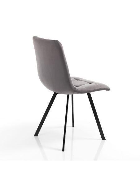 Set 4 sedie moderne imbottite Miracle Grey