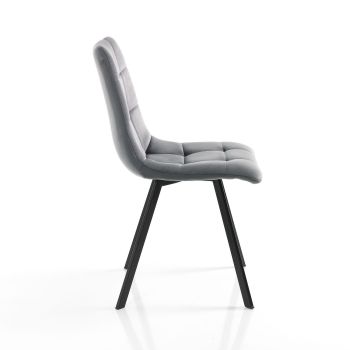 Set 4 sedie moderne imbottite Miracle Grey 2