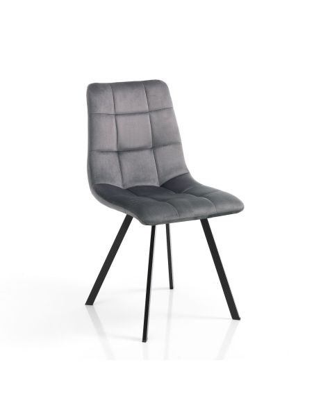 Set 4 sedie moderne imbottite Miracle Grey