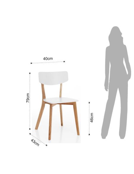 Coppia sedie moderne in legno Talking White
